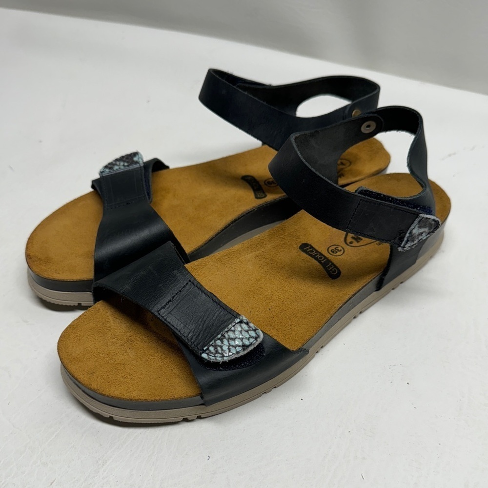 PLAKTON LEATHER GEL TOUCH SANDALS SIZE 39 US 8/8.5